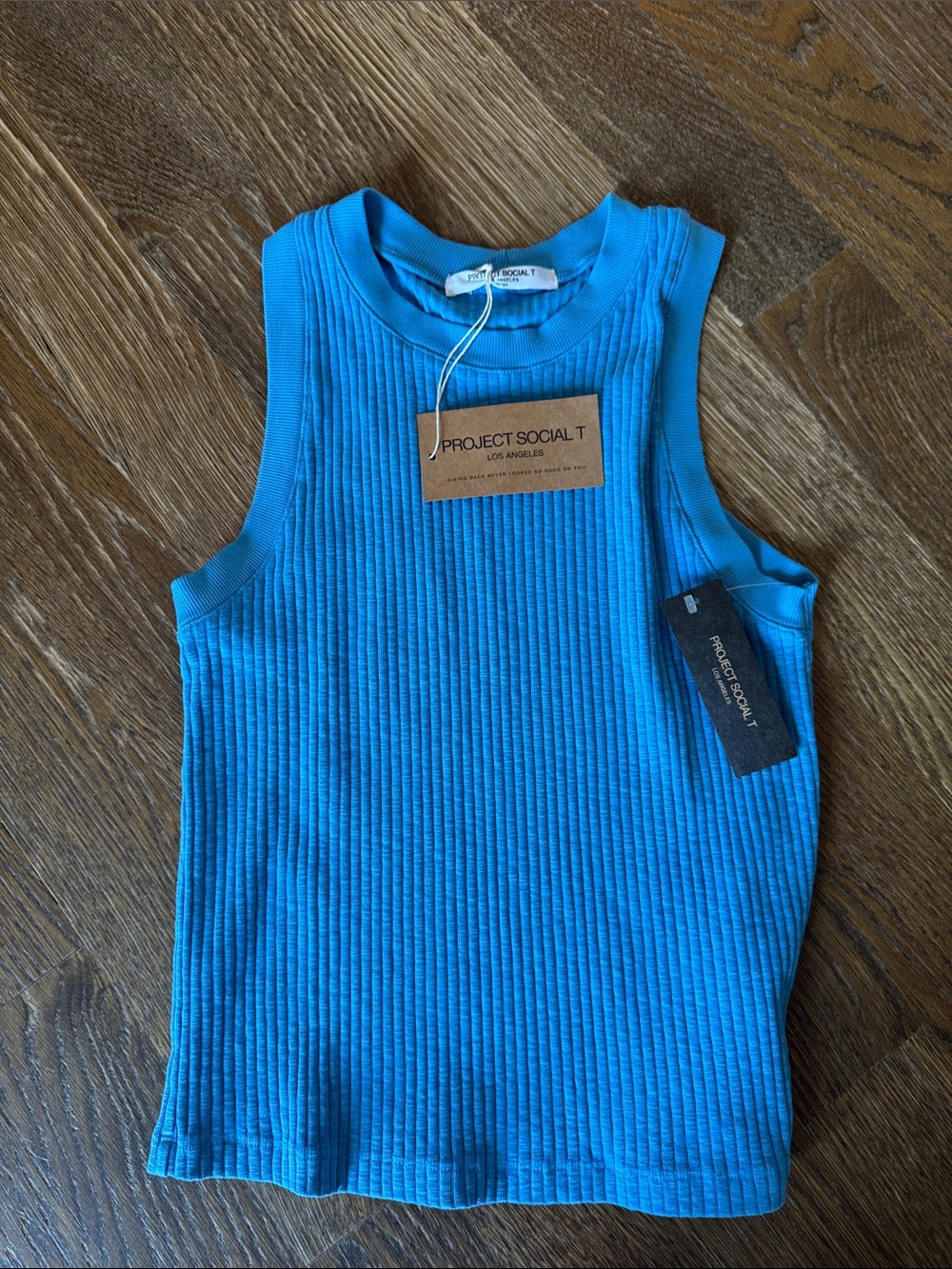 Project Social T Ribbed Tank in Teal Blue